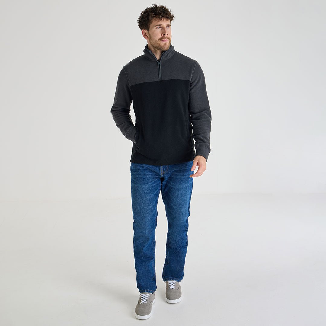 Mens Contrast 1/4 Zip Fleece from You Know Who's