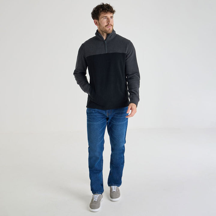 Mens Contrast 1/4 Zip Fleece from You Know Who's