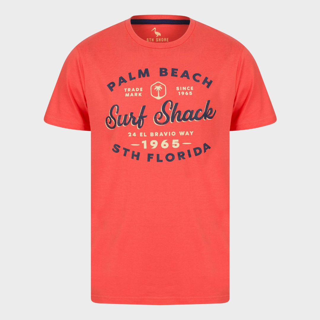 Men`s Coral Palm Beach T-Shirt from You Know Who's