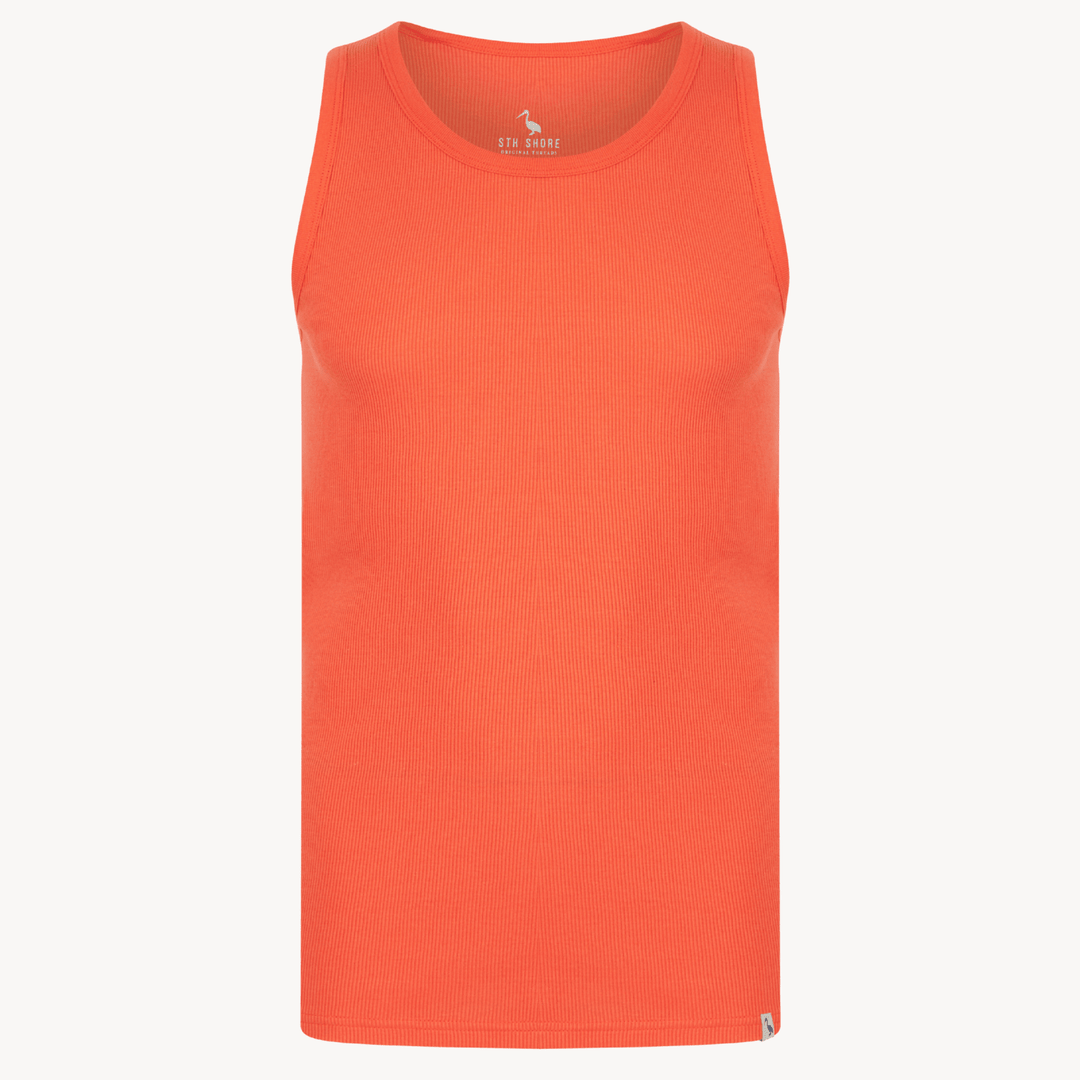 Mens Coral Ribbed Vest from You Know Who's