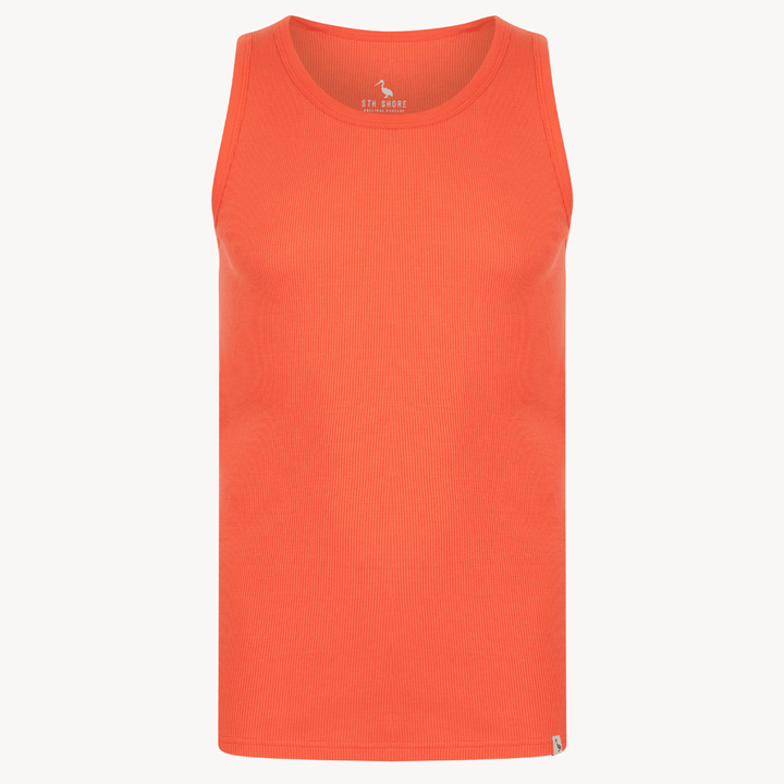 Mens Coral Ribbed Vest from You Know Who's