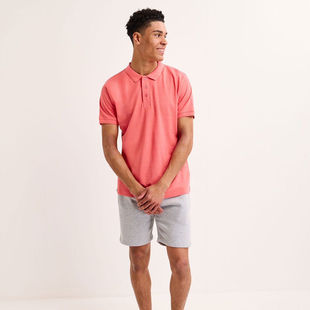 Mens Coral Tipped Collar Polo from You Know Who's