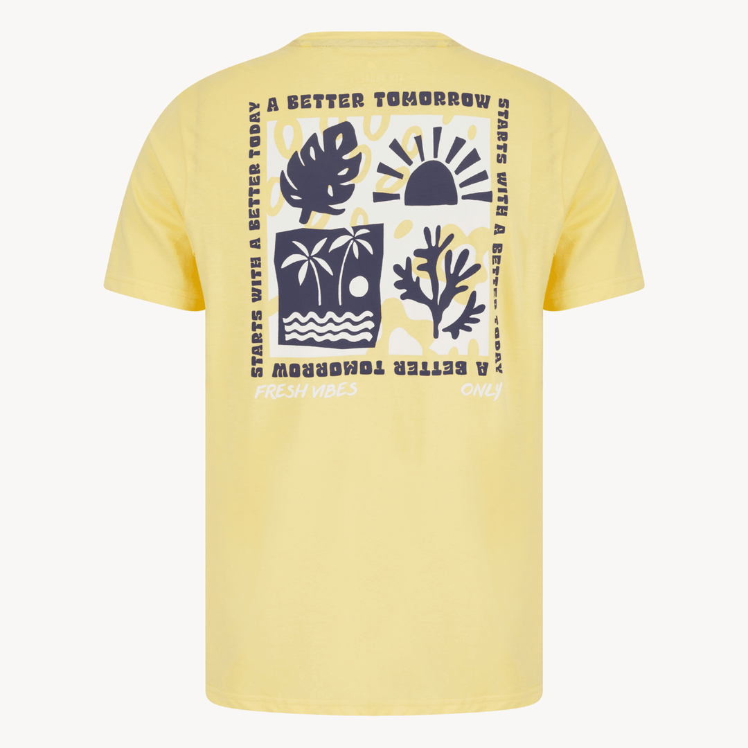 Mens Cream 'A better Tomorrow' T-shirt from You Know Who's