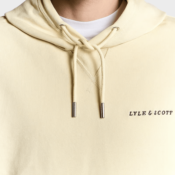 Mens Cream Lyle & Scott Text Hoodie from You Know Who's