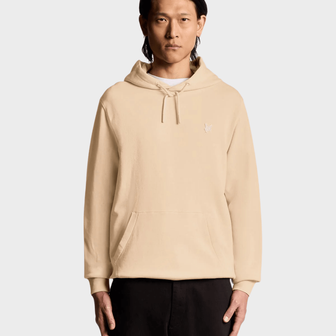 Mens Cream Lyle & Scott Tonal Badge Hoodie from You Know Who's