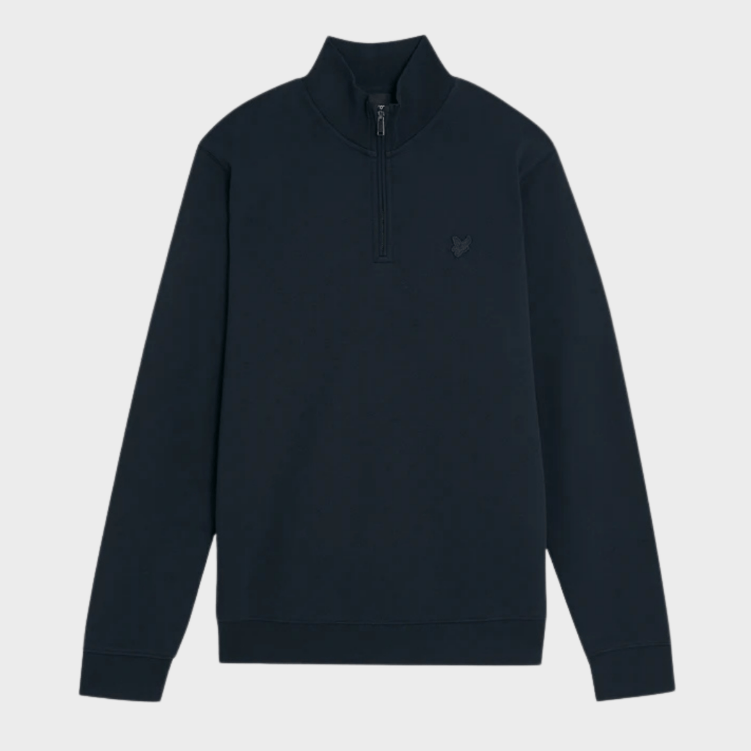 Mens Dark Navy Lyle & Scott 1/4 Zip Tonal Badge from You Know Who's