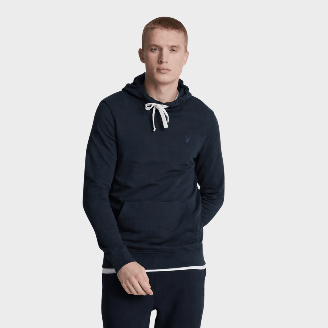 Mens Dark Navy Lyle & Scott Tonal Badge Hoodie from You Know Who's