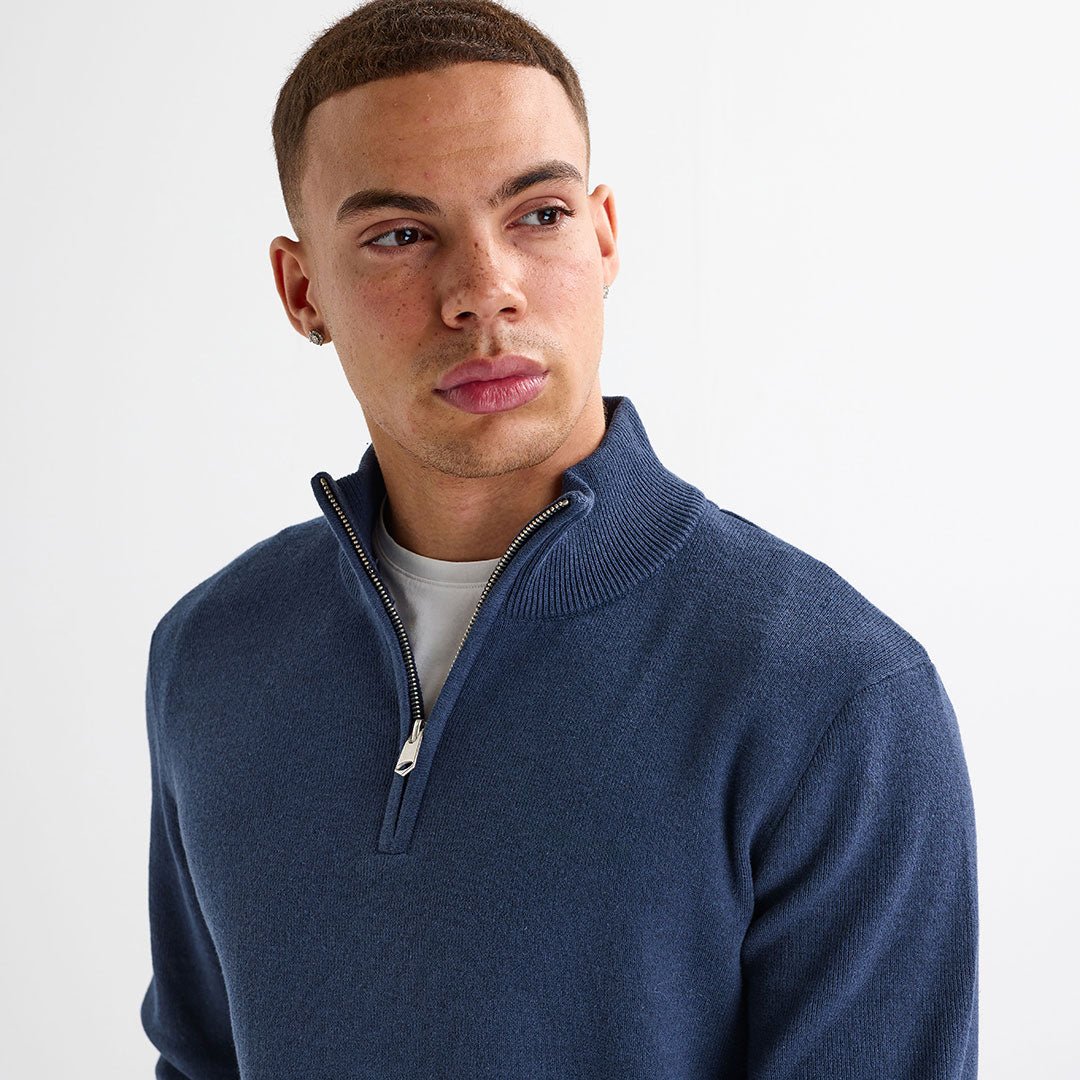 Mens Denim 1/4 Zip Jumper from You Know Who's