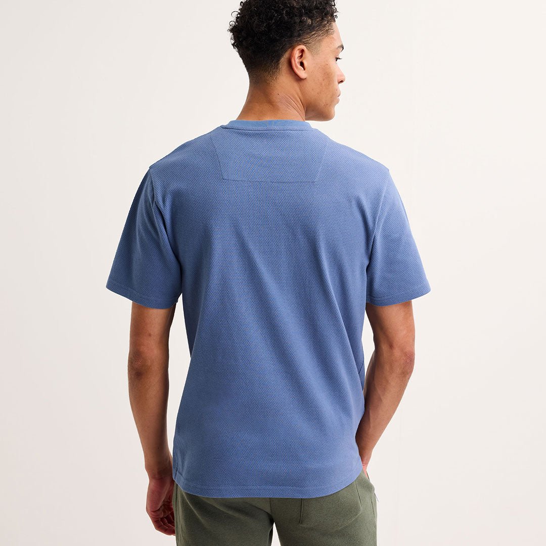 Mens Denim Blue Crew Popcorn T-shirt from You Know Who's