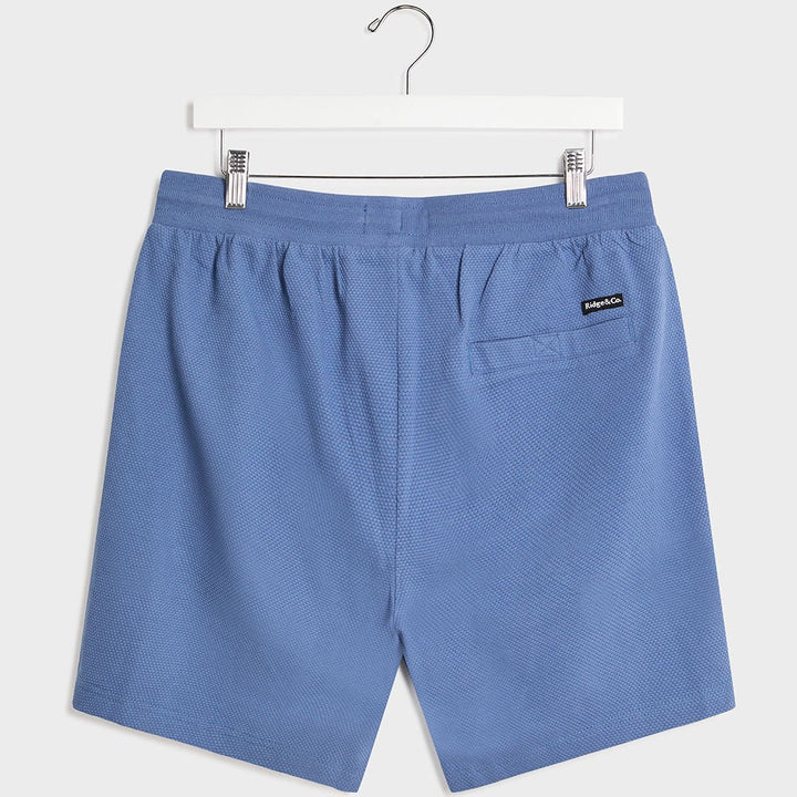 Mens Denim Blue Textured Popcorn Shorts from You Know Who's