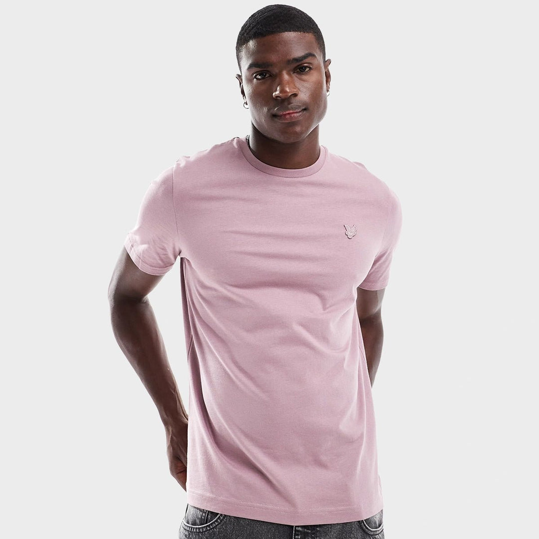 Men's Dusty Pink Lyle & Scott Logo T-shirt from You Know Who's