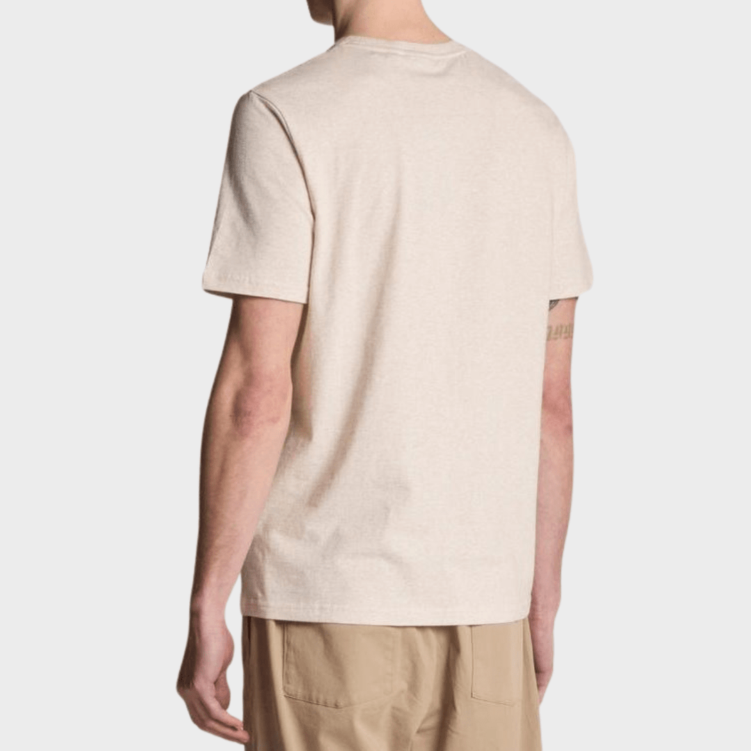 Men's Ecru Marl Lyle & Scott Gold Logo T-shirt from You Know Who's