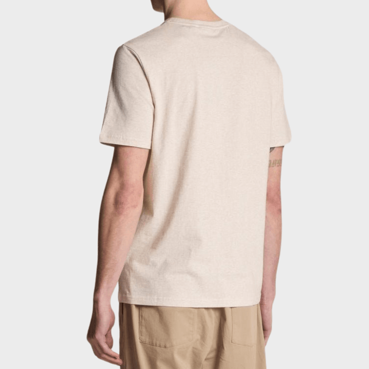 Men's Ecru Marl Lyle & Scott Gold Logo T-shirt from You Know Who's