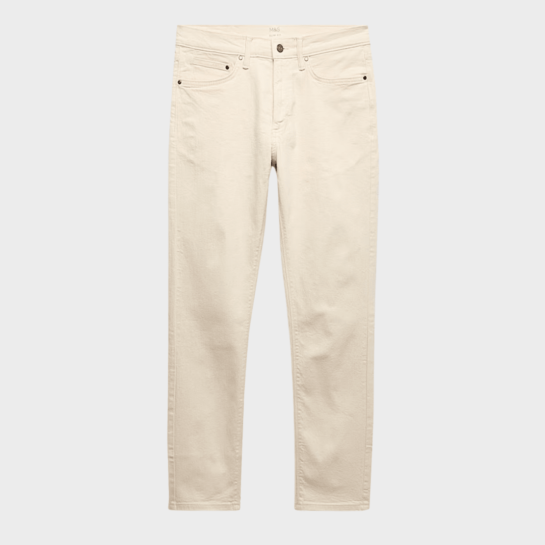Mens Ecru Slim Fit Jeans from You Know Who's
