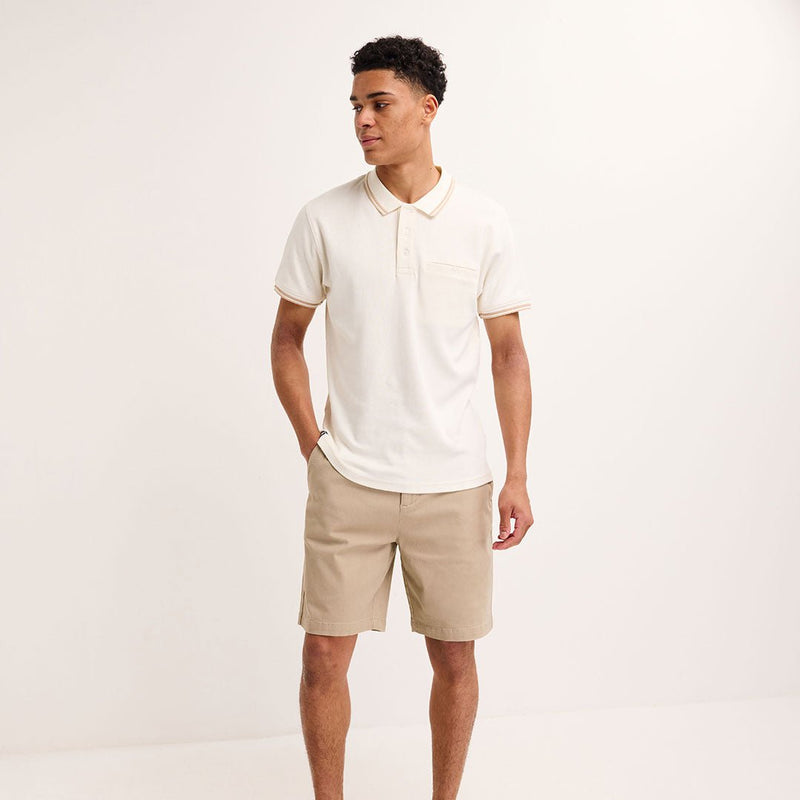 Mens Ecru Tipped Pocket Polo from You Know Who's