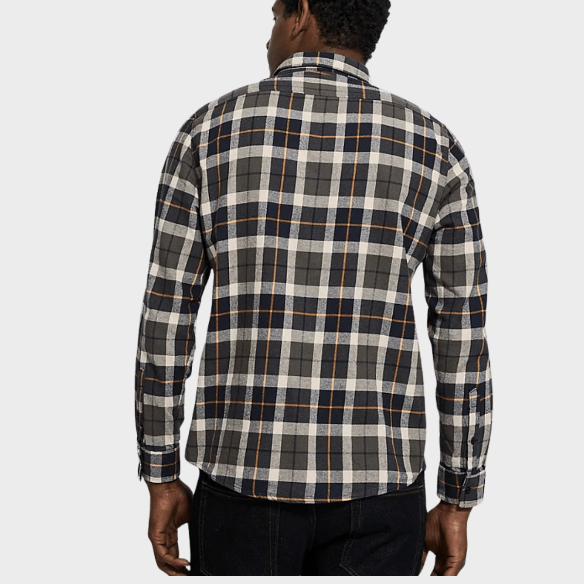 Mens Flannel Khaki Check Long Sleeve Shirt from You Know Who's