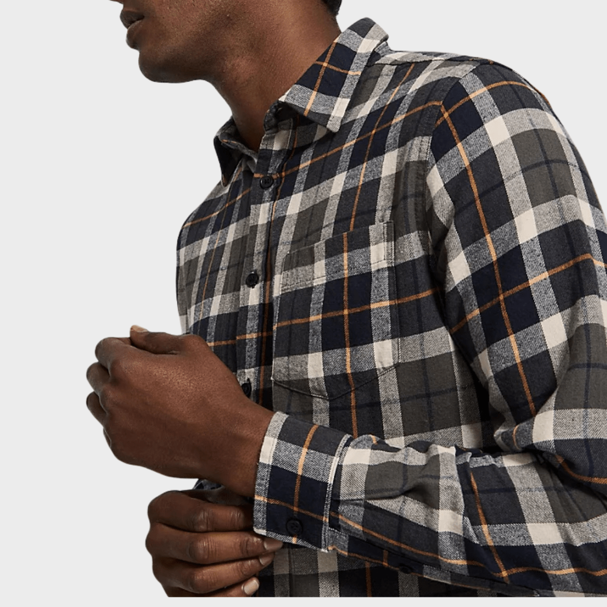 Mens Flannel Khaki Check Long Sleeve Shirt from You Know Who's
