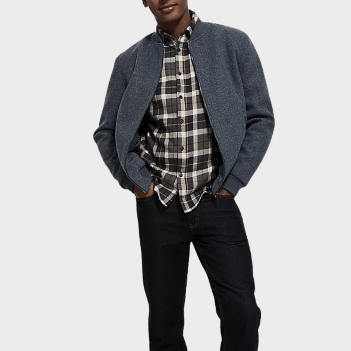 Mens Flannel Khaki Check Long Sleeve Shirt from You Know Who's