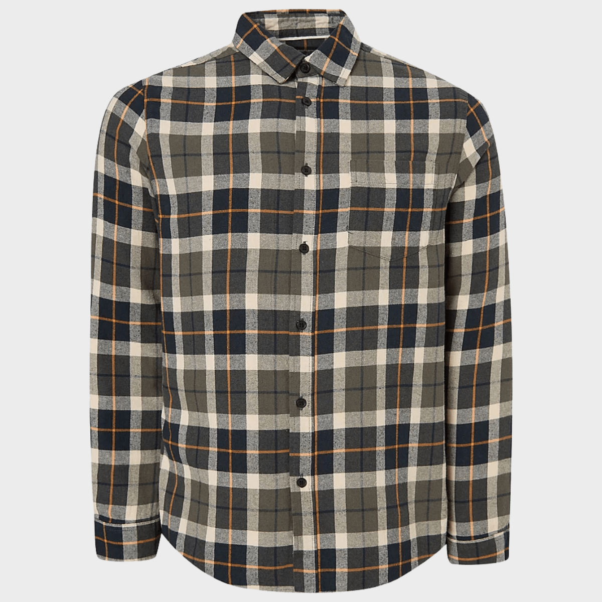 Mens Flannel Khaki Check Long Sleeve Shirt from You Know Who's