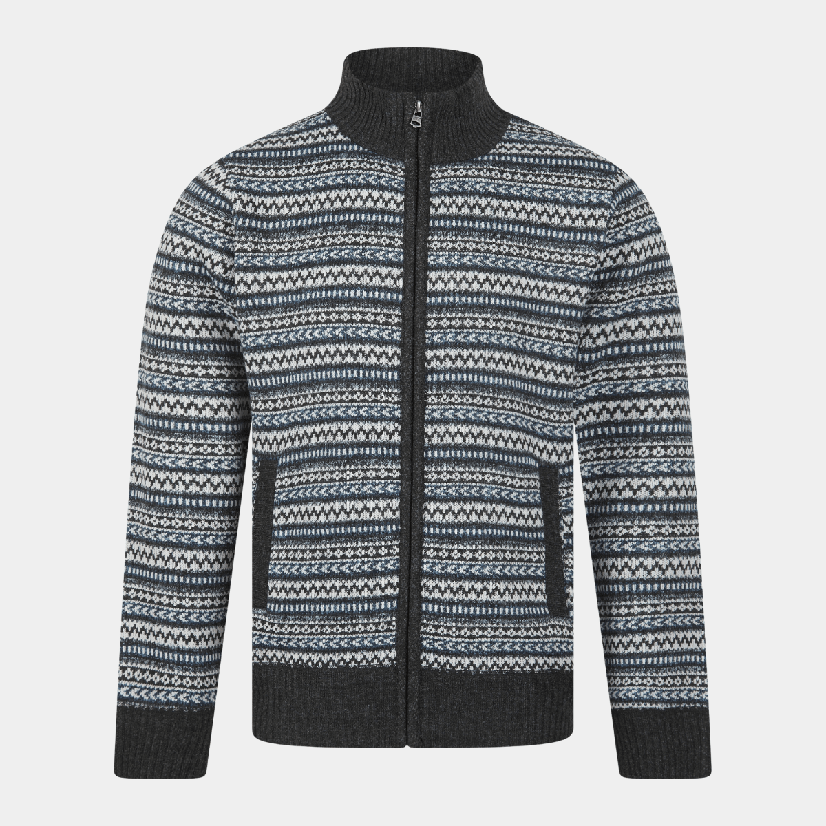 Mens Fleece Lined Jacquard Cardigan from You Know Who's