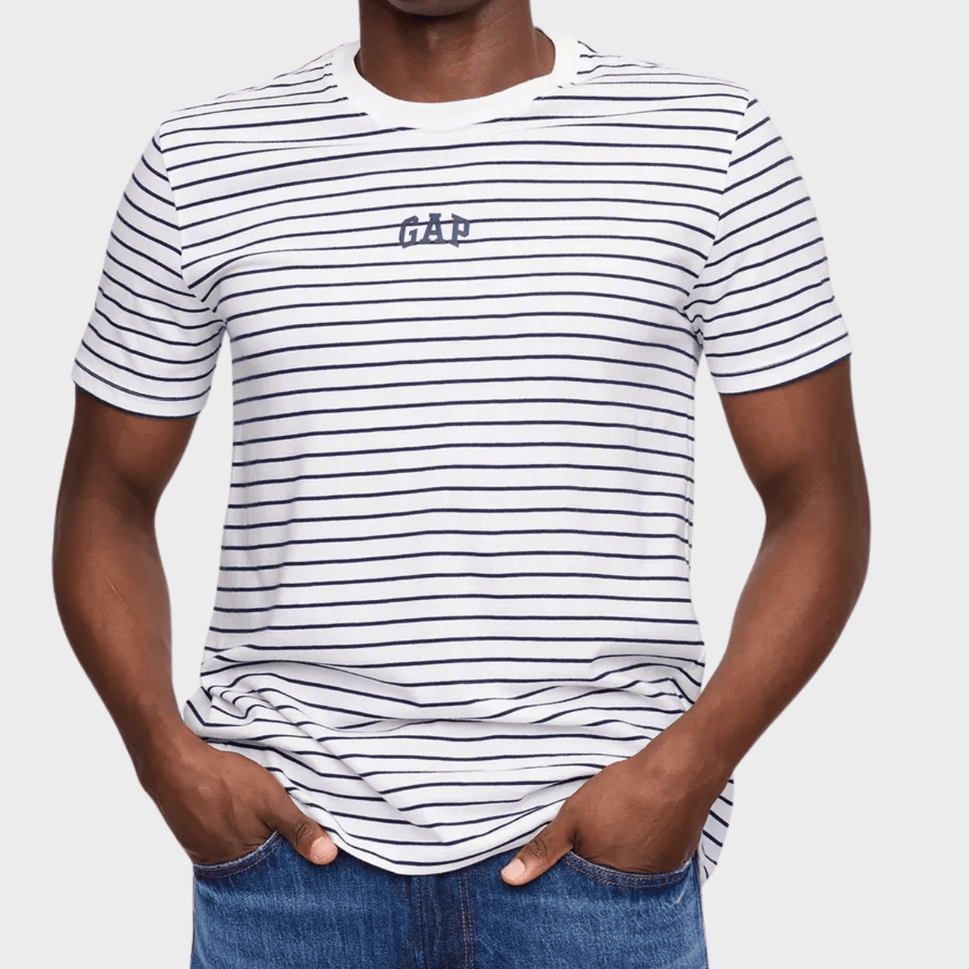 Men's GAP White Striped T-Shirt from You Know Who's