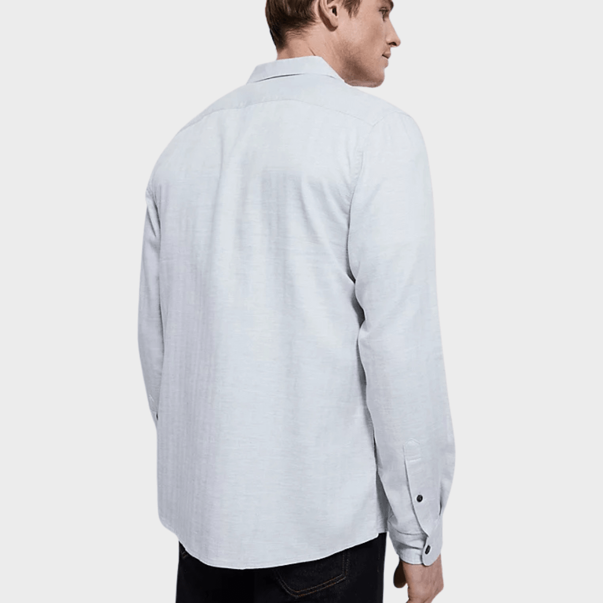 Mens Grey Herringbone Button Shirt from You Know Who's
