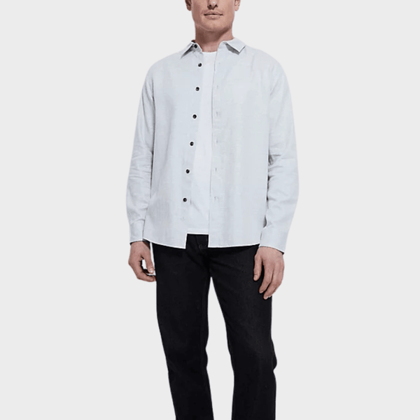Mens Grey Herringbone Button Shirt from You Know Who's