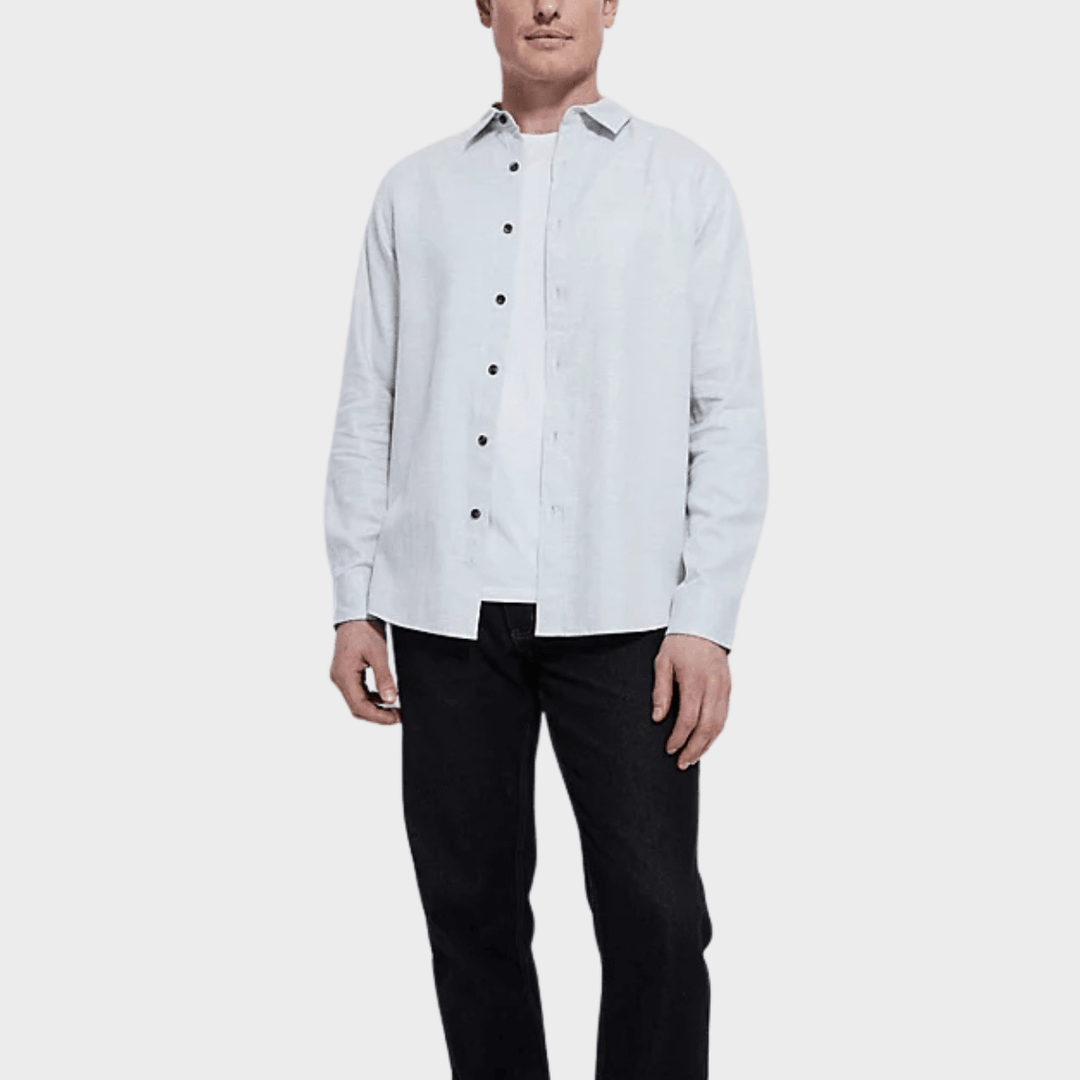 Mens Grey Herringbone Button Shirt from You Know Who's