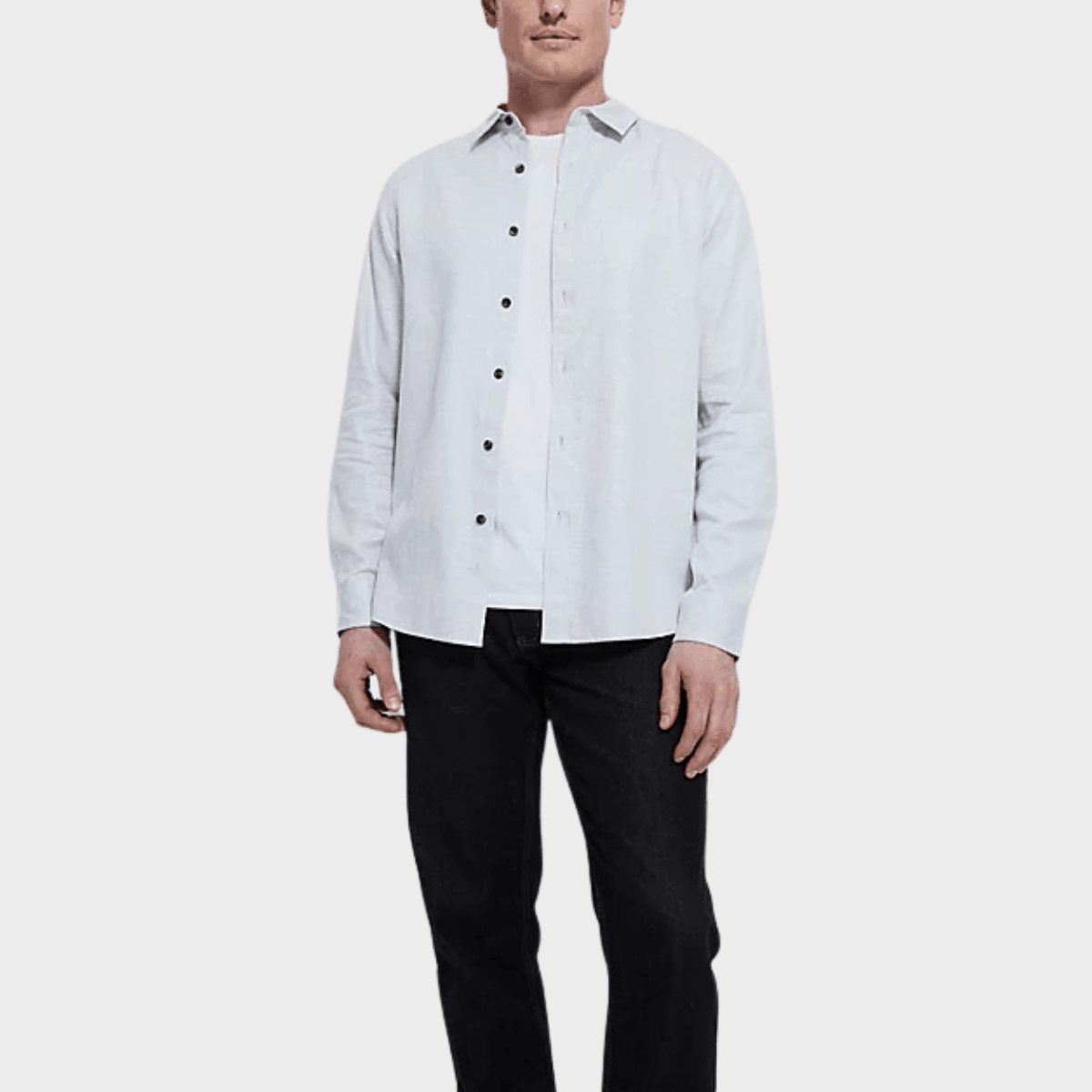 Mens Grey Herringbone Button Shirt from You Know Who's