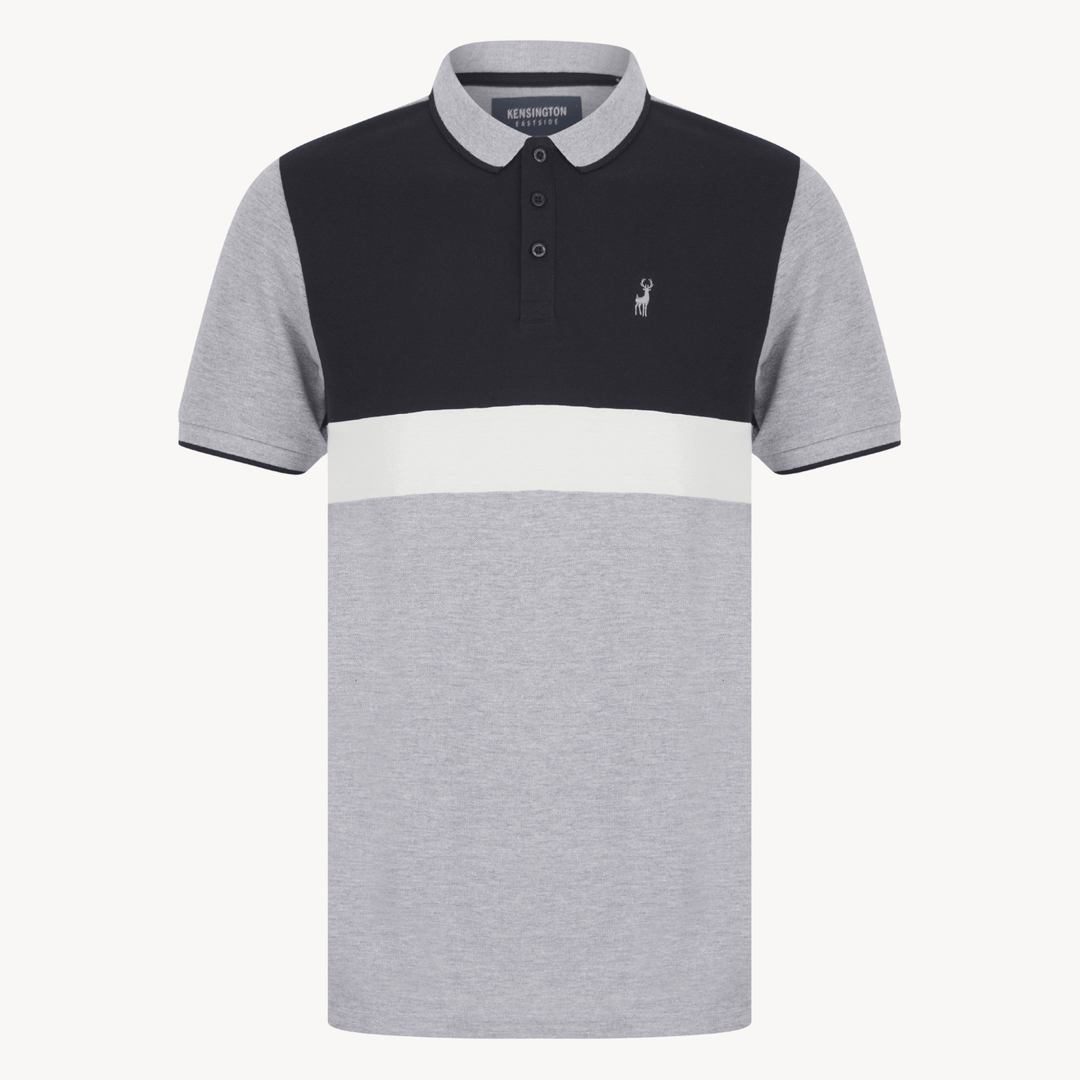 Mens Grey Marl Colour Block Polo from You Know Who's
