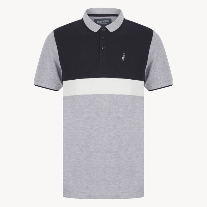 Mens Grey Marl Colour Block Polo from You Know Who's