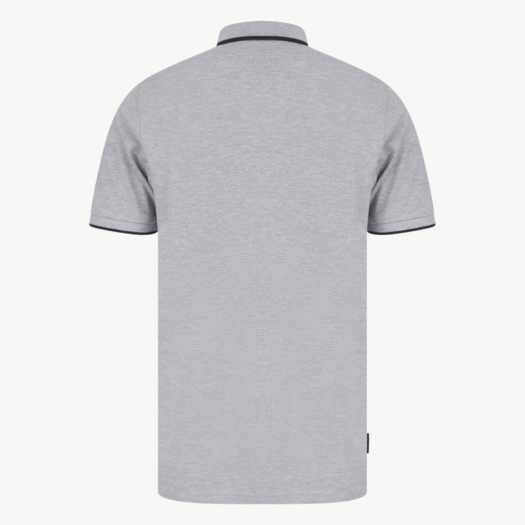 Mens Grey Marl Colour Block Polo from You Know Who's
