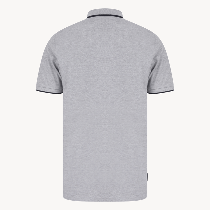 Mens Grey Marl Colour Block Polo from You Know Who's