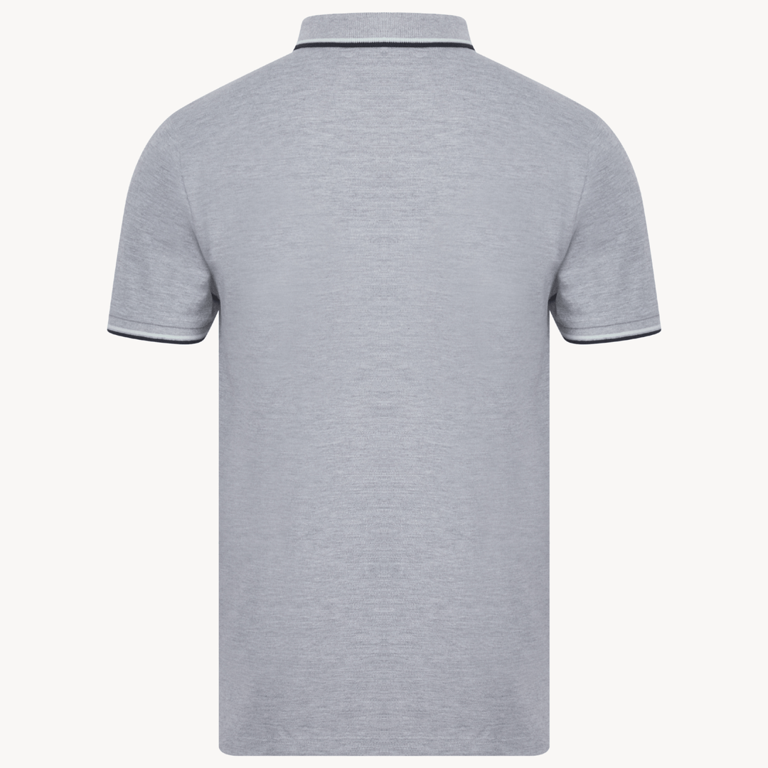 Men's Grey Marl Polo Shirt With Embroidery from You Know Who's