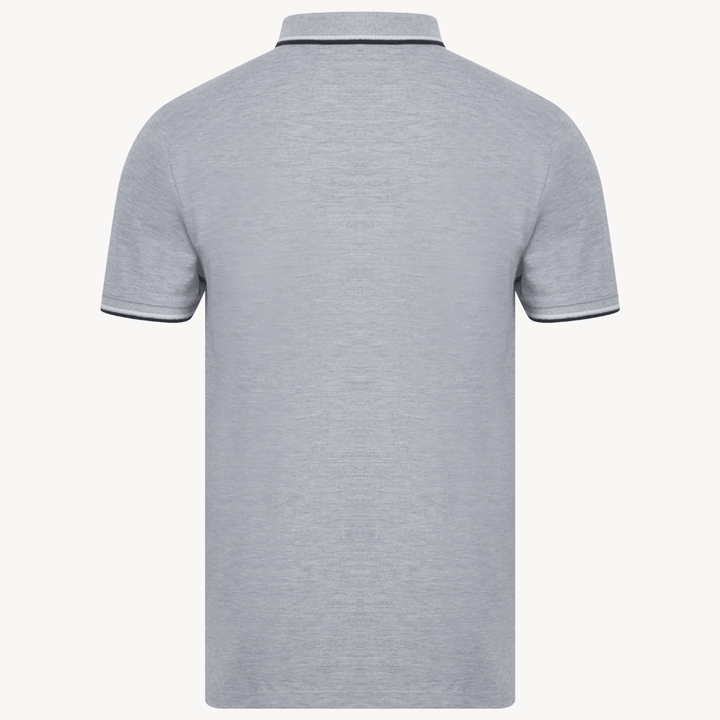 Men's Grey Marl Polo Shirt With Embroidery from You Know Who's