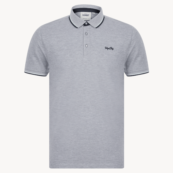 Men's Grey Marl Polo Shirt With Embroidery from You Know Who's