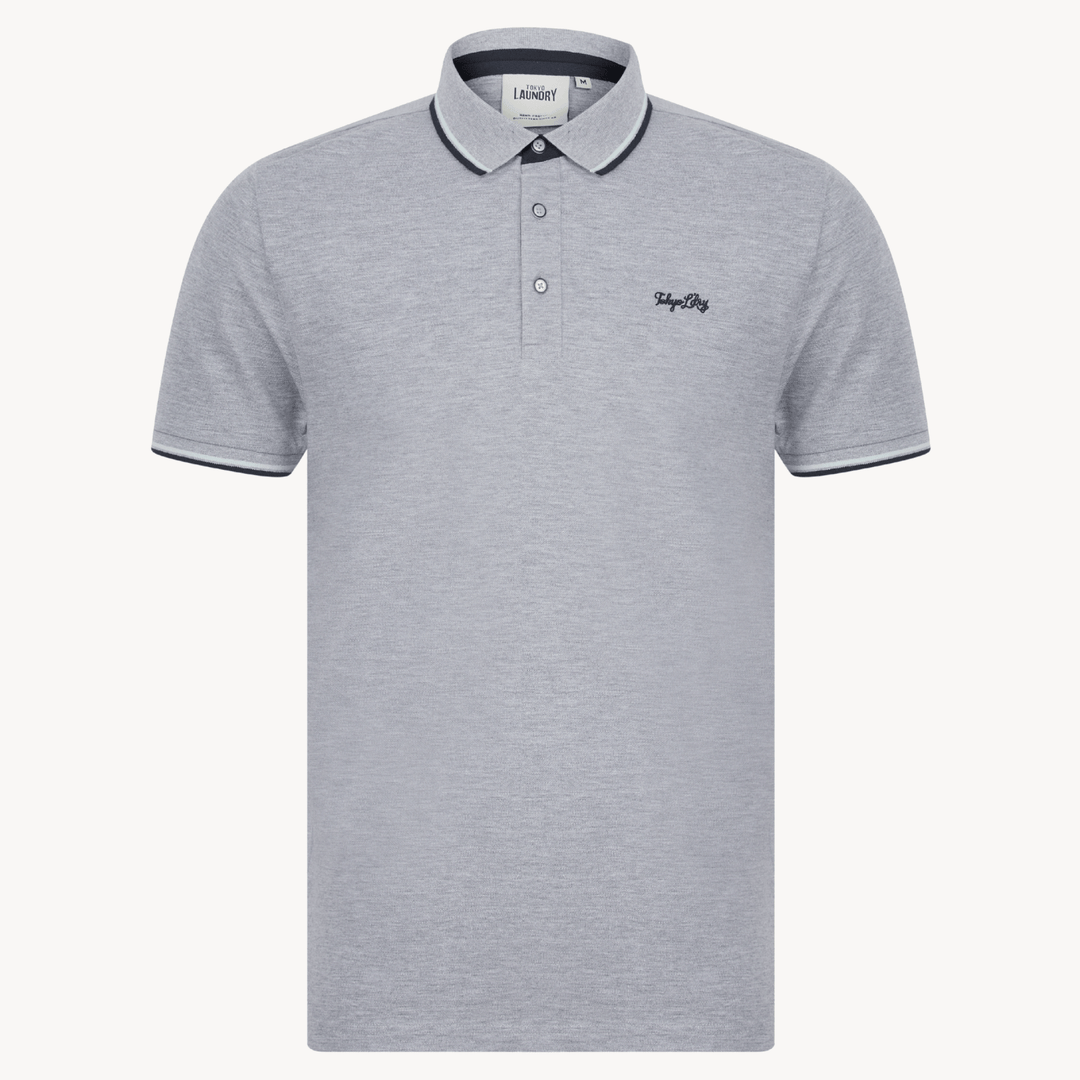 Men's Grey Marl Polo Shirt With Embroidery from You Know Who's