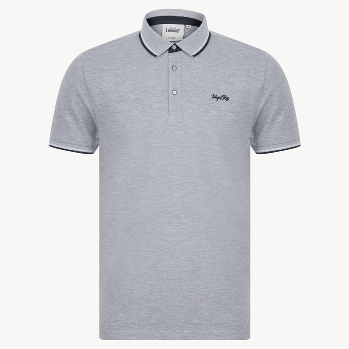 Men's Grey Marl Polo Shirt With Embroidery from You Know Who's