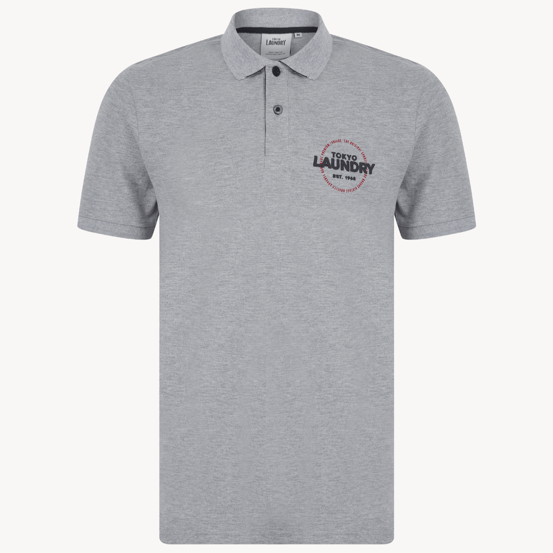 Men's Grey Marl Tokyo Laundry Polo Shirt from You Know Who's