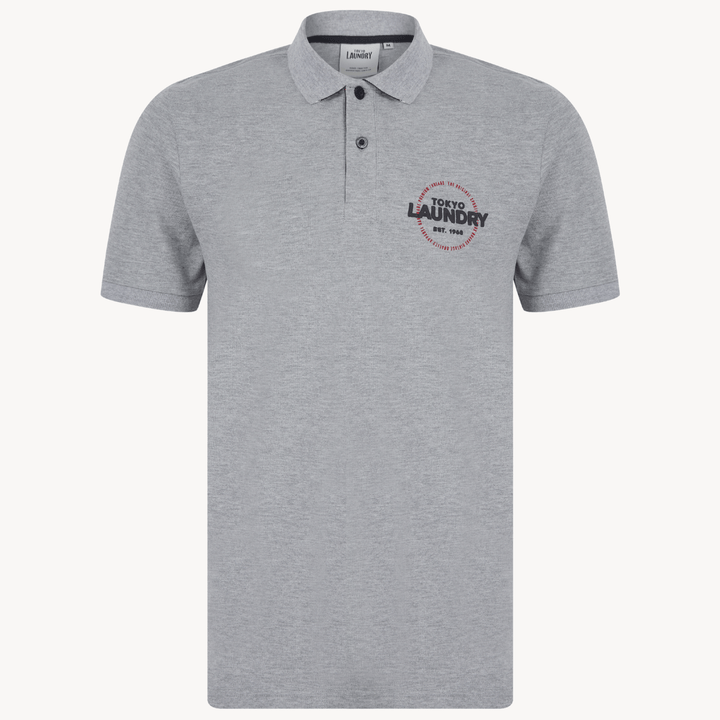 Men's Grey Marl Tokyo Laundry Polo Shirt from You Know Who's