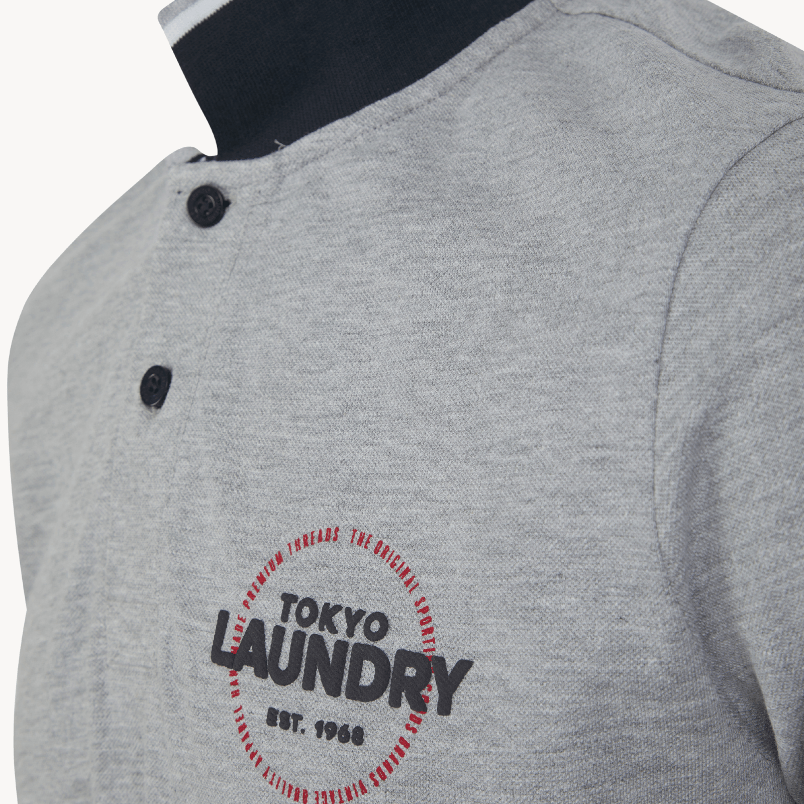 Men's Grey Marl Tokyo Laundry Polo Shirt – You Know Who's
