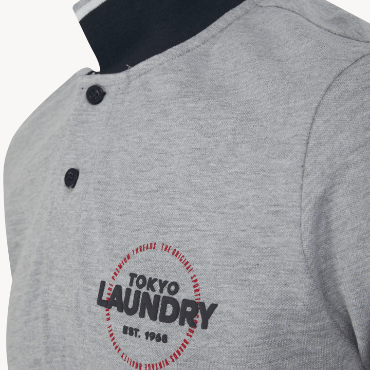 Men's Grey Marl Tokyo Laundry Polo Shirt from You Know Who's