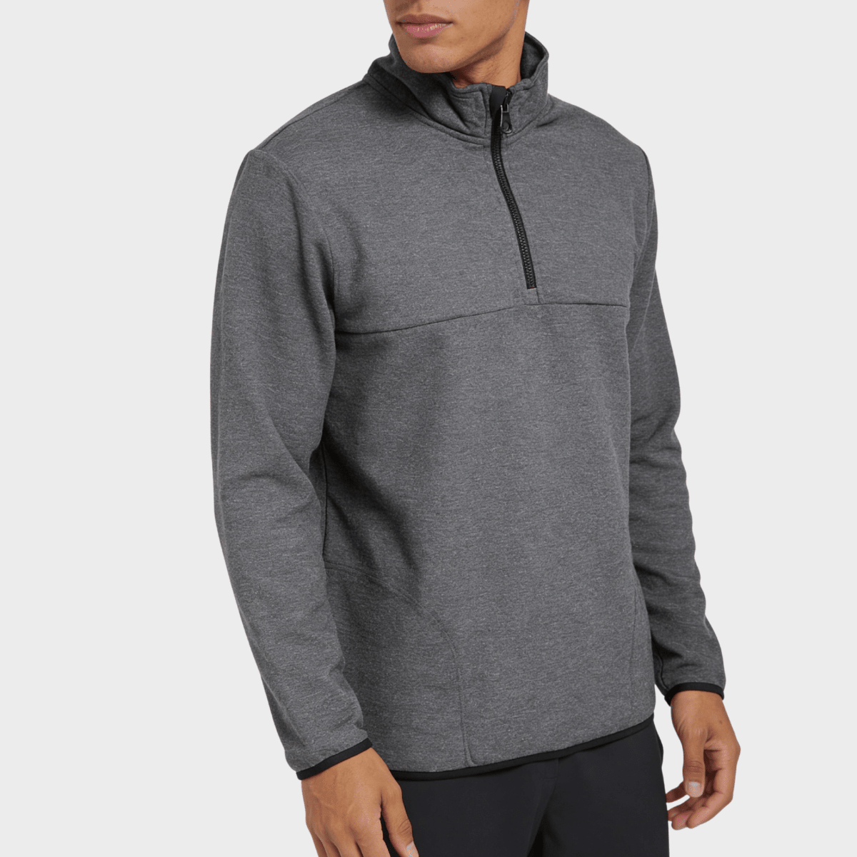 Mens Grey Marled Brushed Lined 1/4 Zip from You Know Who's