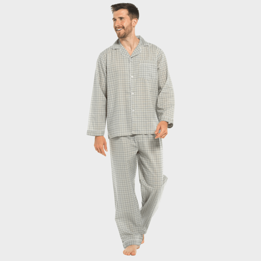 Mens Grey Striped Pyjamas from You Know Who's