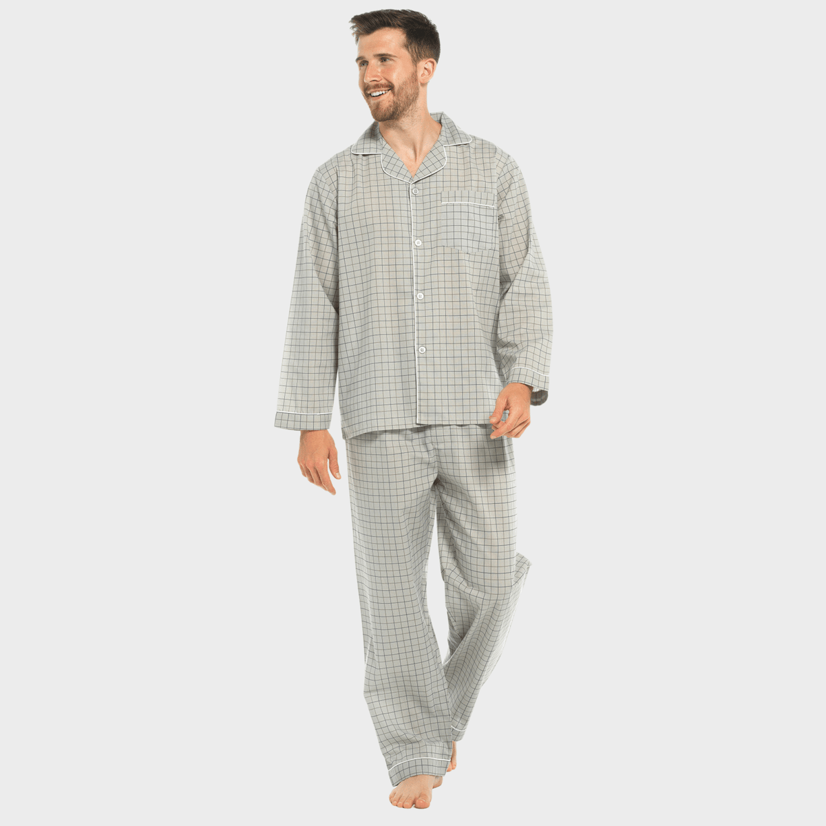 Mens Grey Striped Pyjamas from You Know Who's