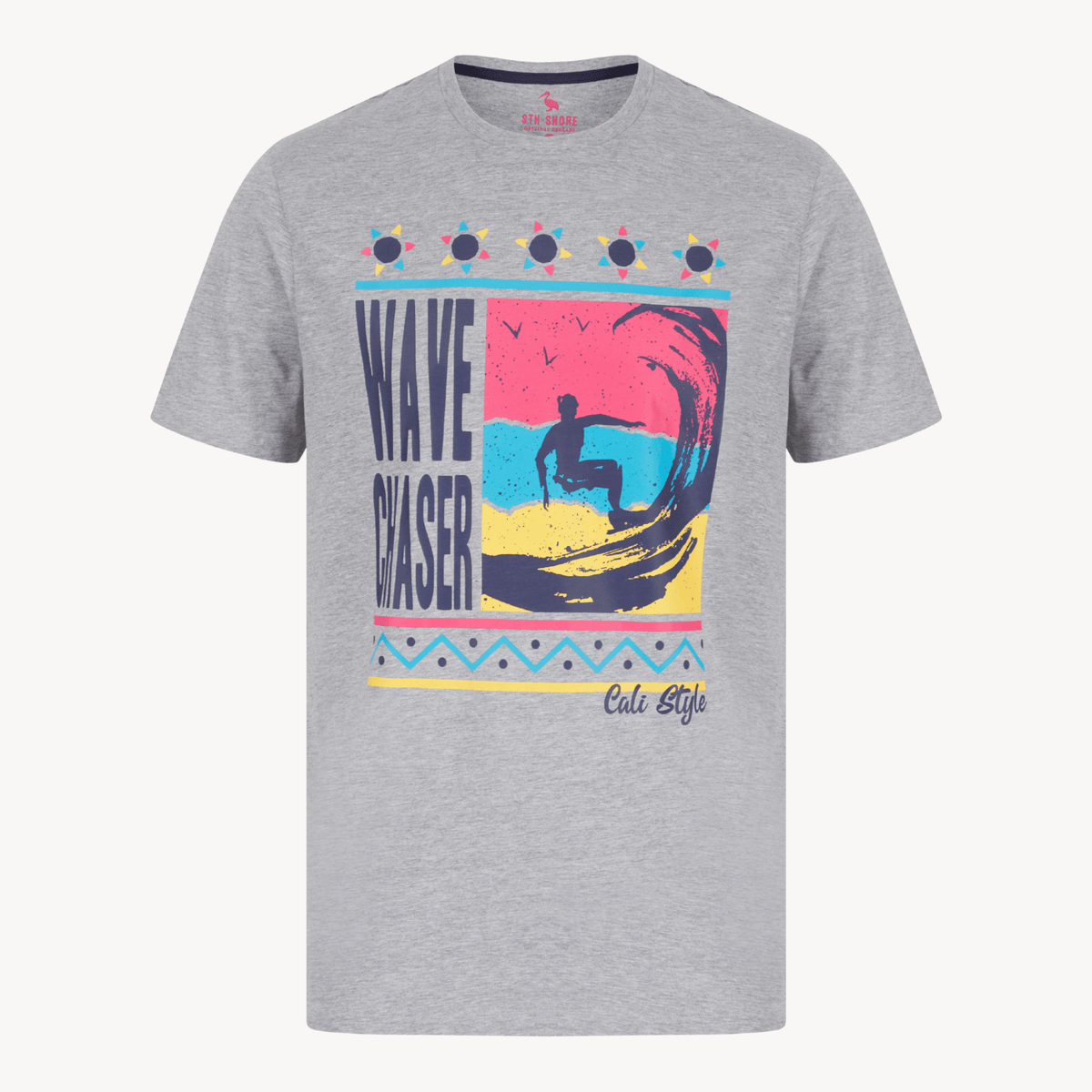 Mens Grey Wave Chaser T-shirt from You Know Who's