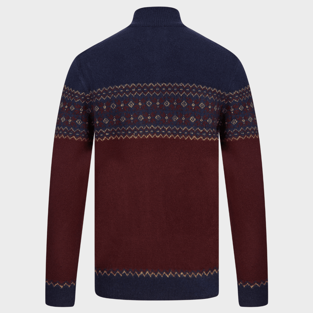 Mens Ink Jacquard 1/4 Zip Jumper from You Know Who's