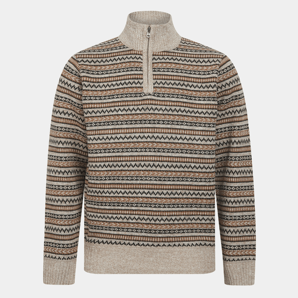 Mens Jacquard 1/4 Zip Jumper from You Know Who's
