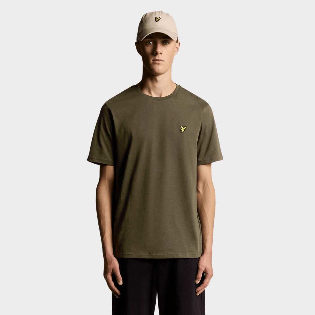 Men's Khaki Lyle & Scott Gold Logo T-shirt from You Know Who's