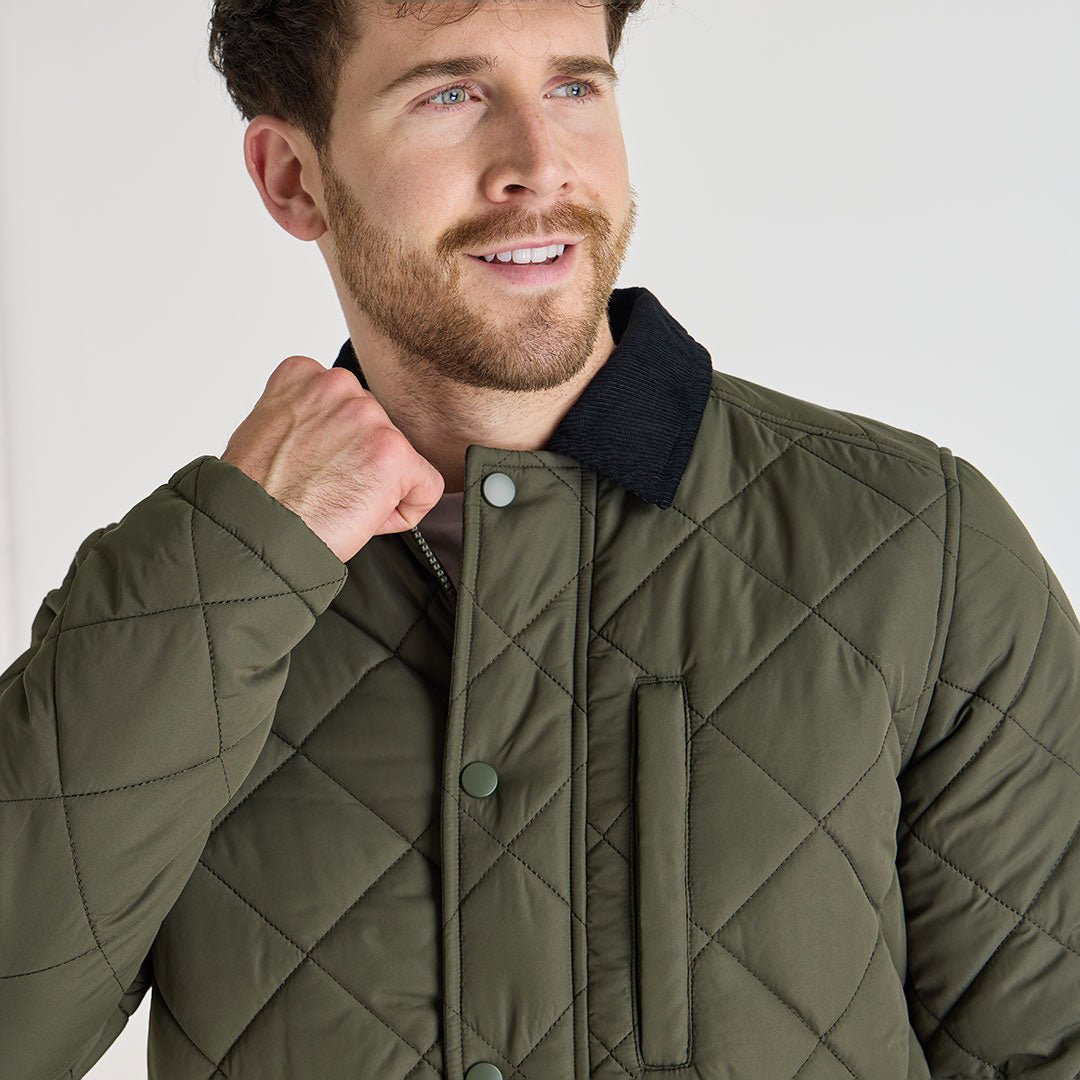 Mens Khaki Quilted Coat from You Know Who's
